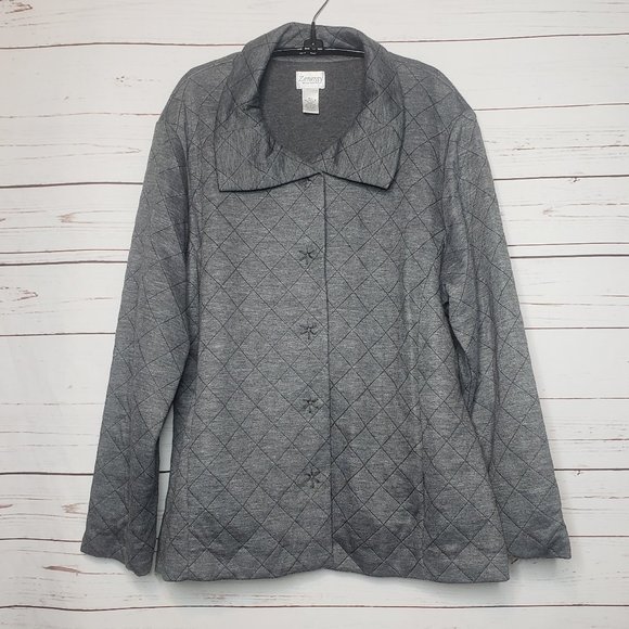 Zenergy by Chico's Gray Diamond Pattern Jacket - Picture 7 of 10